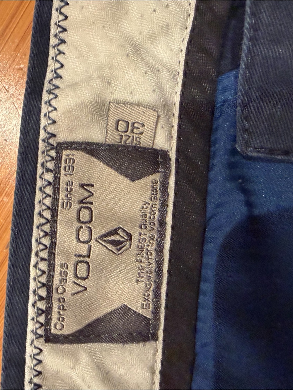 Volcom Men's Dark Navy Straight Leg Pants - Picture 3 of 5